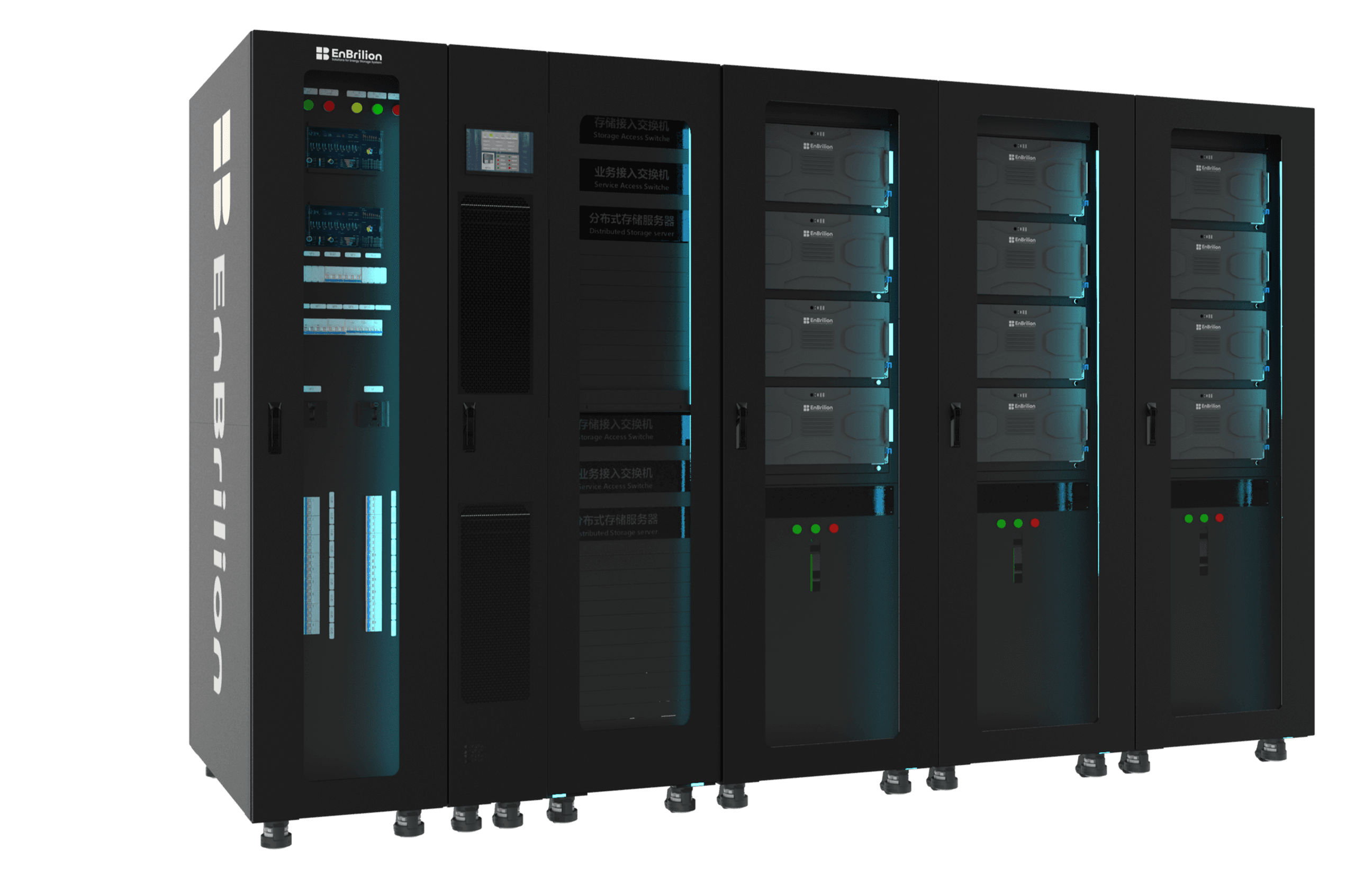 Server rack cluster inside AI data center