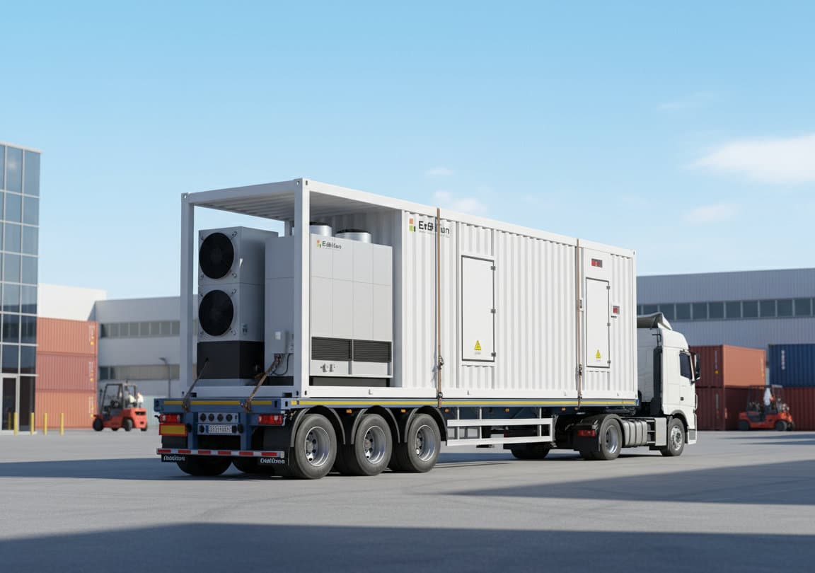 Prefabricated AI data center container module on transport